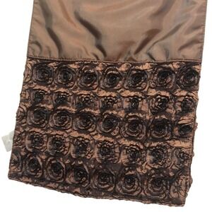 Ridgefield Home Table Runner 13x70 In Brown Iridescent Elegant Rosette Wedding